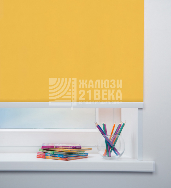 Ткань для рулонных штор «Карина блэкаут», цвет: горчичный