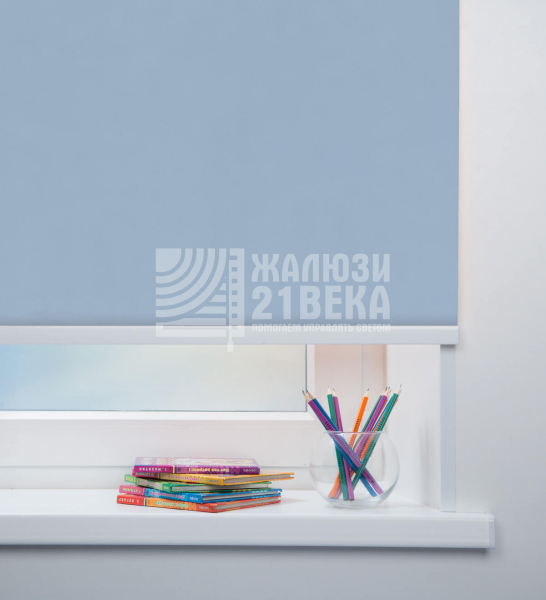 Ткань для рулонных штор «Карина блэкаут», цвет: голубой