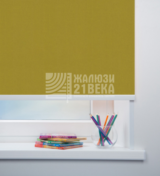 Ткань для рулонных штор «Карина блэкаут», цвет: зелёный