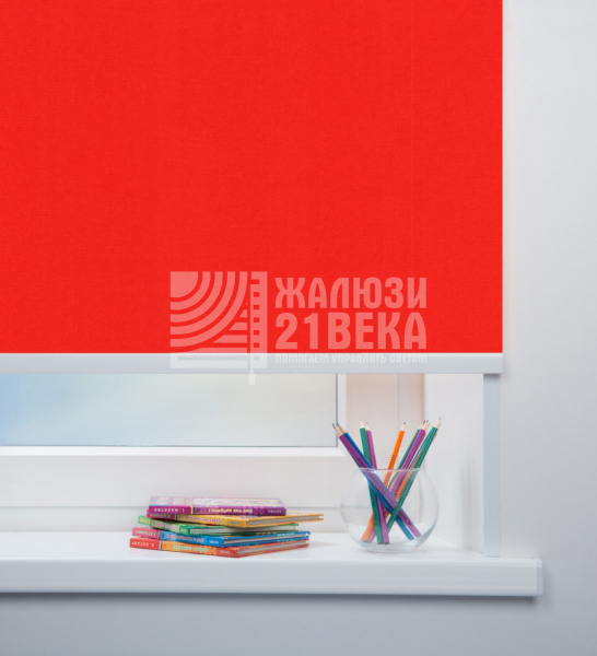 Ткань для рулонных штор «Карина блэкаут», цвет: красный