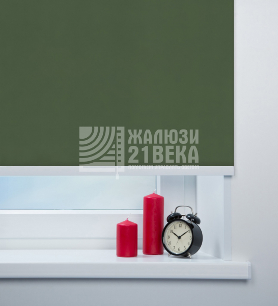 Ткань для рулонных штор «Карина блэкаут», цвет: тёмно-зелёный