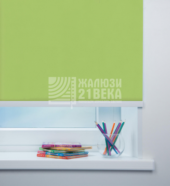 Ткань для рулонных штор «Карина блэкаут», цвет: светло-зелёный