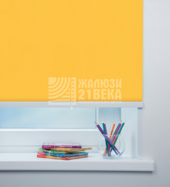 Ткань для рулонных штор «Карина блэкаут», цвет: жёлтый