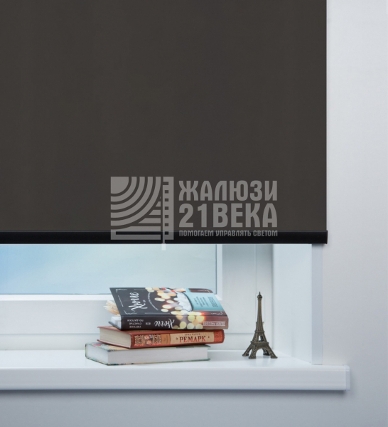 Ткань для рулонных штор «Карина блэкаут», цвет: чёрный