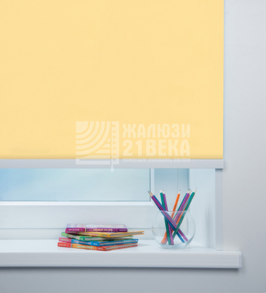 Ткань для рулонных штор «Карина блэкаут», цвет: светло-жёлтый